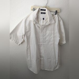 Puritan Men's White Button Up Short Sleeve Dress Shirt
